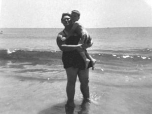 Rosenberg enjoyed the beach as a child with his mother, Ruby.