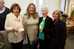 Swampscott residents Elizabeth Delaney, Rebecca Ingalls, Janet Ingalls, and Esther Tibets enjoy the reception. 